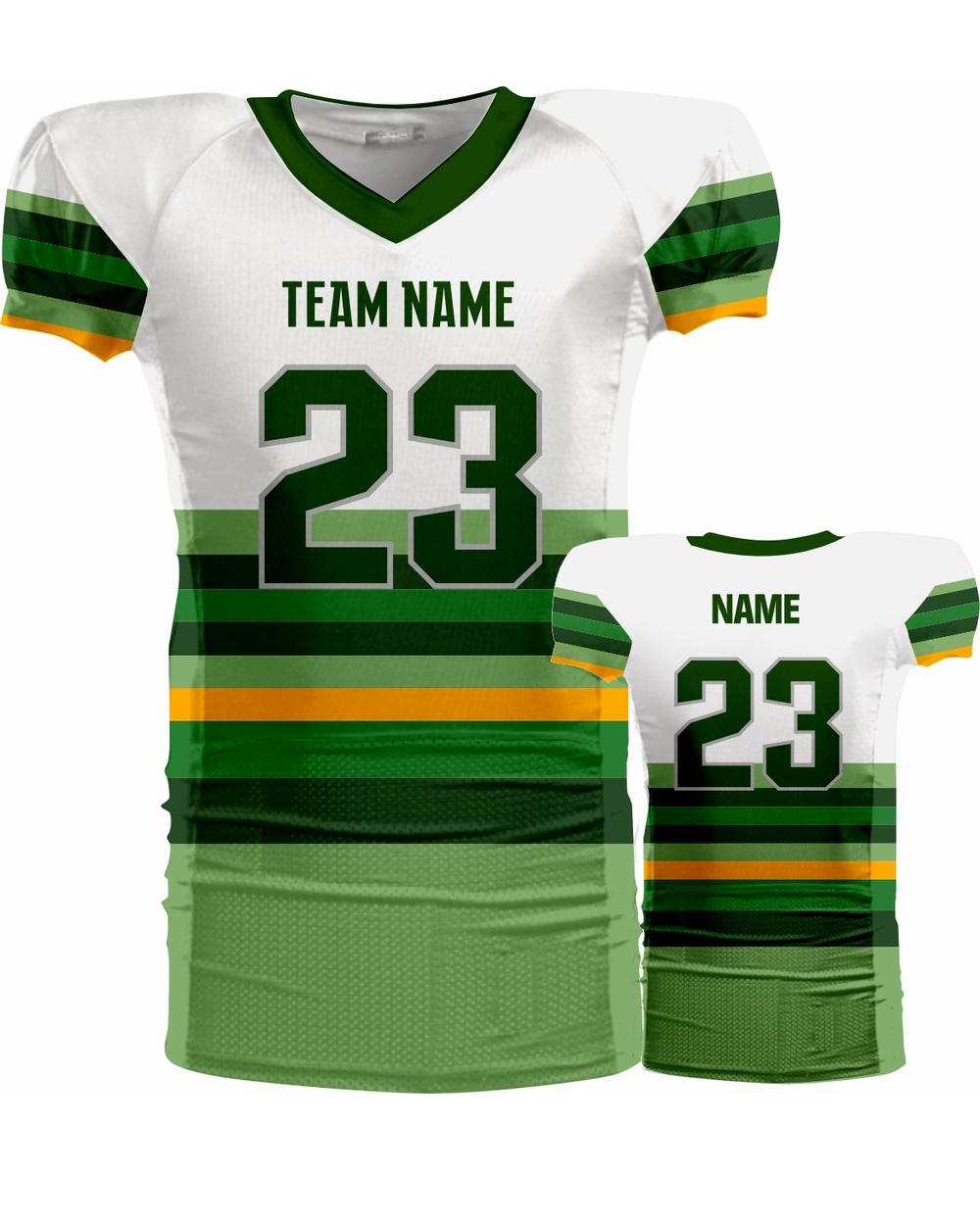 SportUniform Youth Retro Sublimated Football Jersey, color: White/Forest