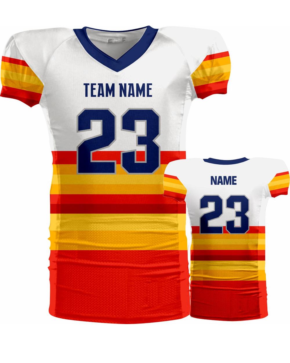 SportUniform Youth Retro Sublimated Football Jersey, color: White/Orange