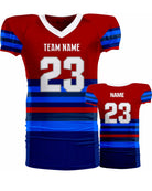 SportUniform Retro Sublimated Football Jersey, color: Red/Navy