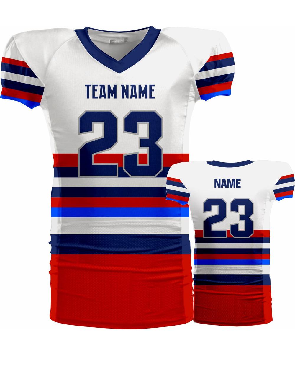SportUniform Men's Retro Sublimated Football Jersey, color: White/Red
