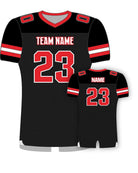 SportUniform Classico Sublimated Football Jersey, color: Black/Red