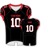 SportUniform Steel Sublimated Football Jersey, color: Black/Red