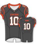 SportUniform Steel Sublimated Football Jersey, color: Charcoal/Orange
