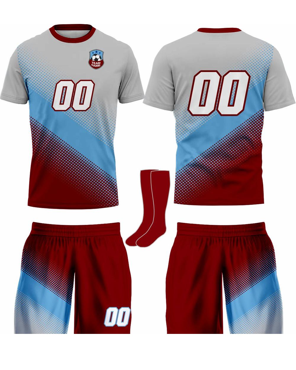 SportUniform Youth Gazal Sublimated Soccer Uniform, color: Grey