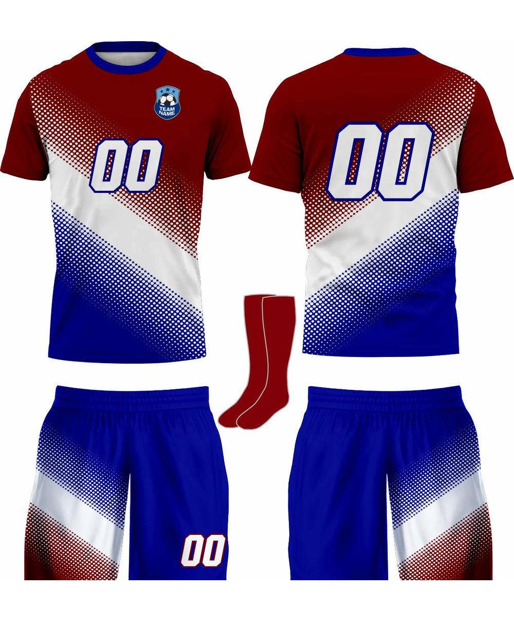 SportUniform Youth Gazal Sublimated Soccer Uniform, color: Maroon