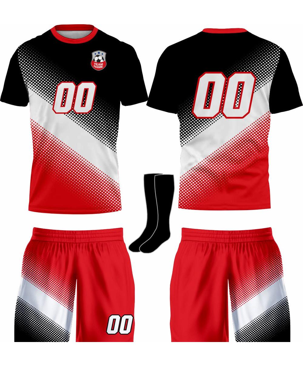 SportUniform Youth Gazal Sublimated Soccer Uniform, color: Black