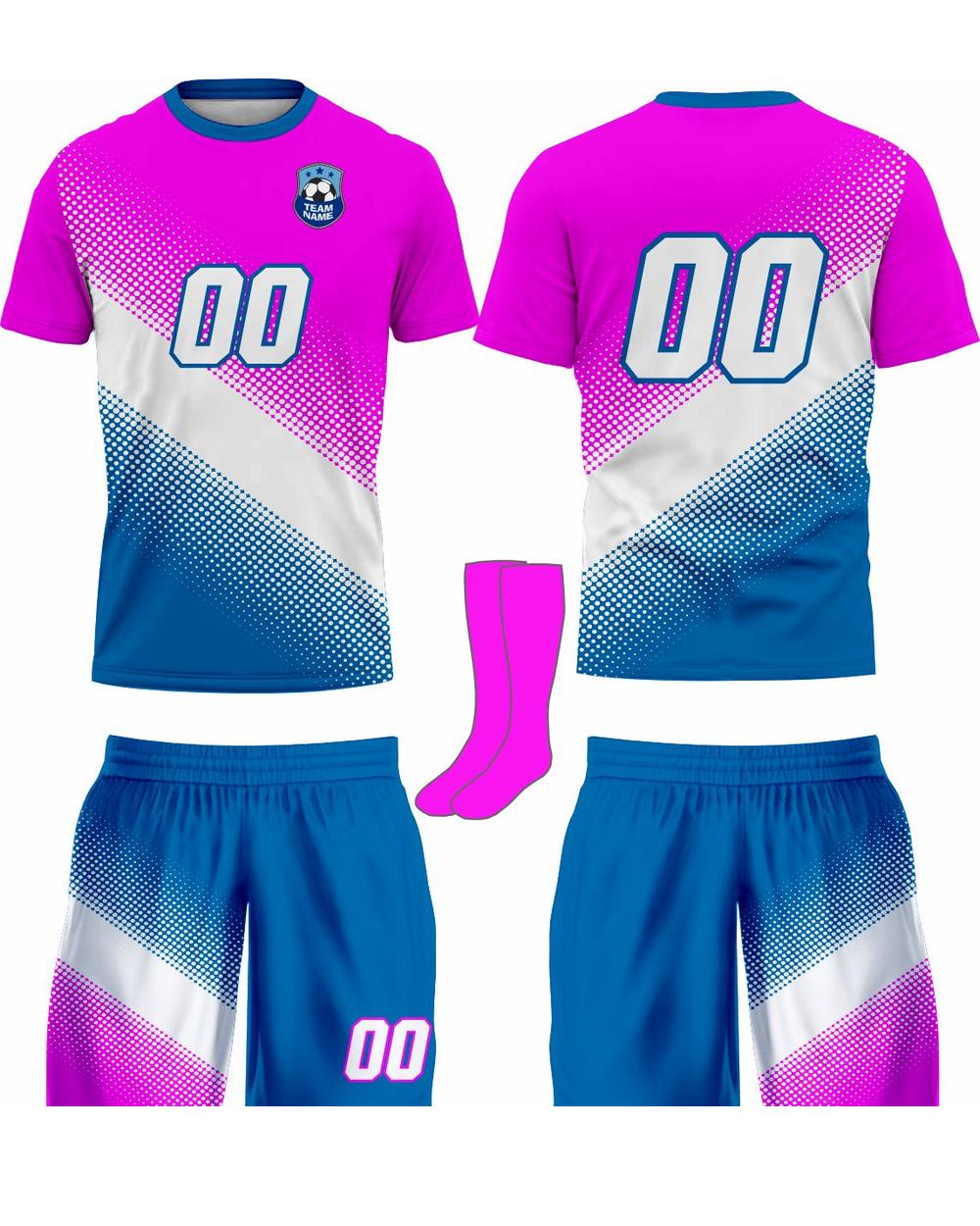 SportUniform Youth Gazal Sublimated Soccer Uniform, color: Power Pink
