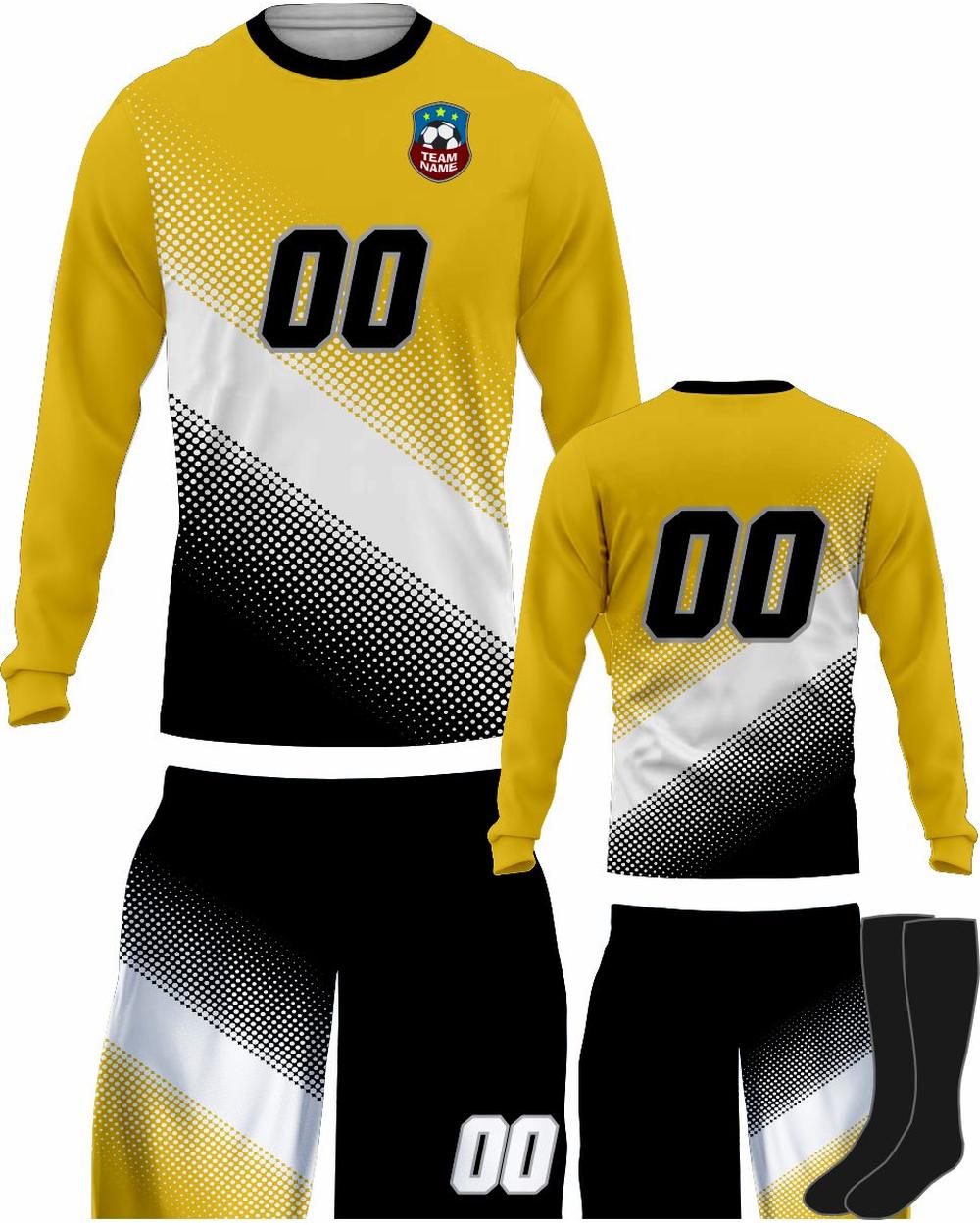 SportUniform Youth Gazal Sublimated L/S Soccer Uniform, color: Gold
