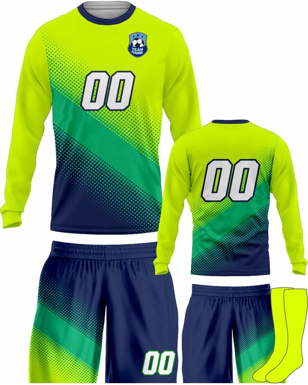 SportUniform Youth Gazal Sublimated L/S Soccer Uniform, color: Power Yellow