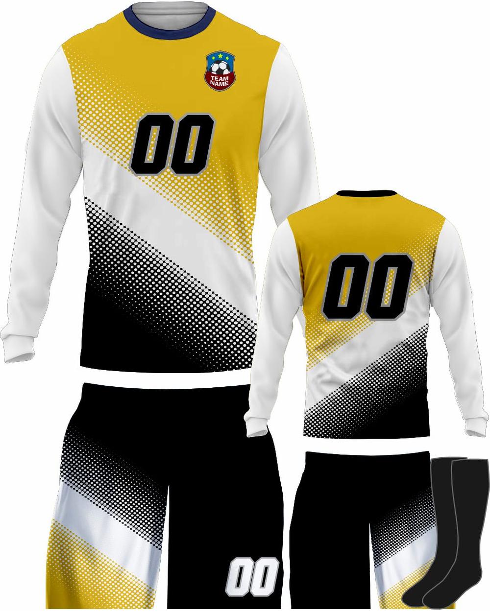 SportUniform Men's Gazal Sublimated L/S Soccer Uniform, color: Gold