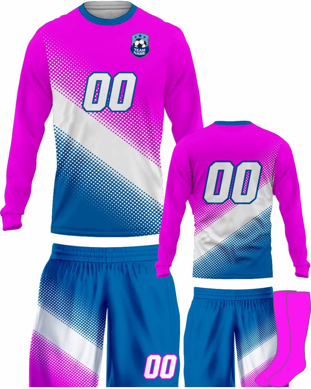 SportUniform Men's Gazal Sublimated L/S Soccer Uniform, color: Power Pink