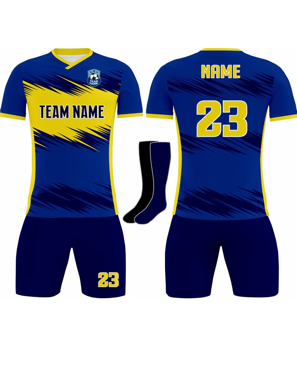 SportUniform Youth Lightning Sublimated Soccer Uniform, color: Royal/Gold