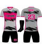 SportUniform Lightning Sublimated Soccer Uniform, color: Grey/Neon Pink