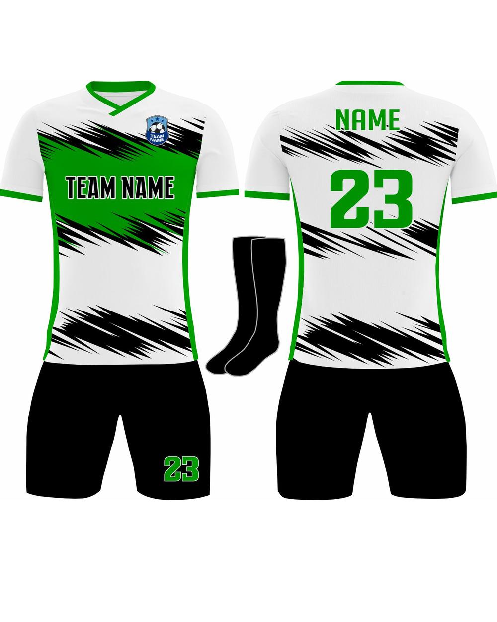 SportUniform Lightning Sublimated Soccer Uniform, color: White/Kelly