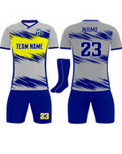 SportUniform Lightning Sublimated Soccer Uniform, color: Grey/Yellow