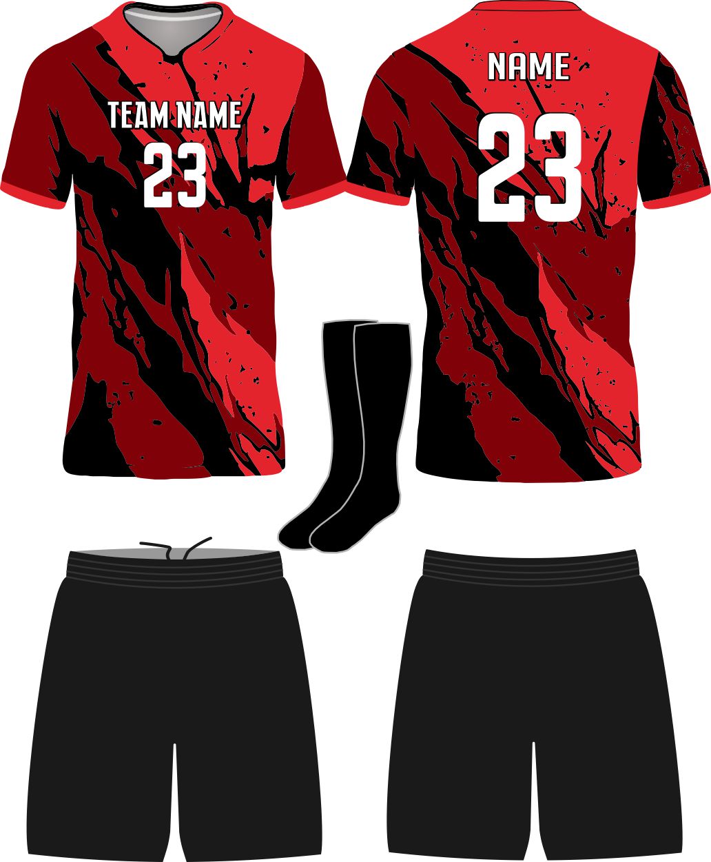 SportUniform Youth Rebel Sublimated Soccer Uniform, color: Red