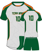 SportUniform Sunburst S/S Custom Sublimated Volleyball Jersey, color: White/Kelly