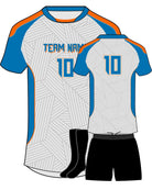 SportUniform Sunburst S/S Custom Sublimated Volleyball Jersey, color: White/Columbia