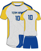 SportUniform Sunburst S/S Custom Sublimated Volleyball Jersey, color: White/Gold