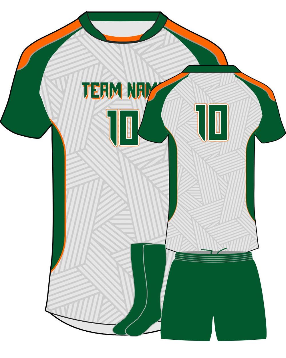 SportUniform Men's Sunburst S/S Custom Sublimated Volleyball Jersey, color: White/Kelly