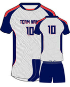 SportUniform Sunburst S/S Custom Sublimated Volleyball Jersey, color: White/Navy
