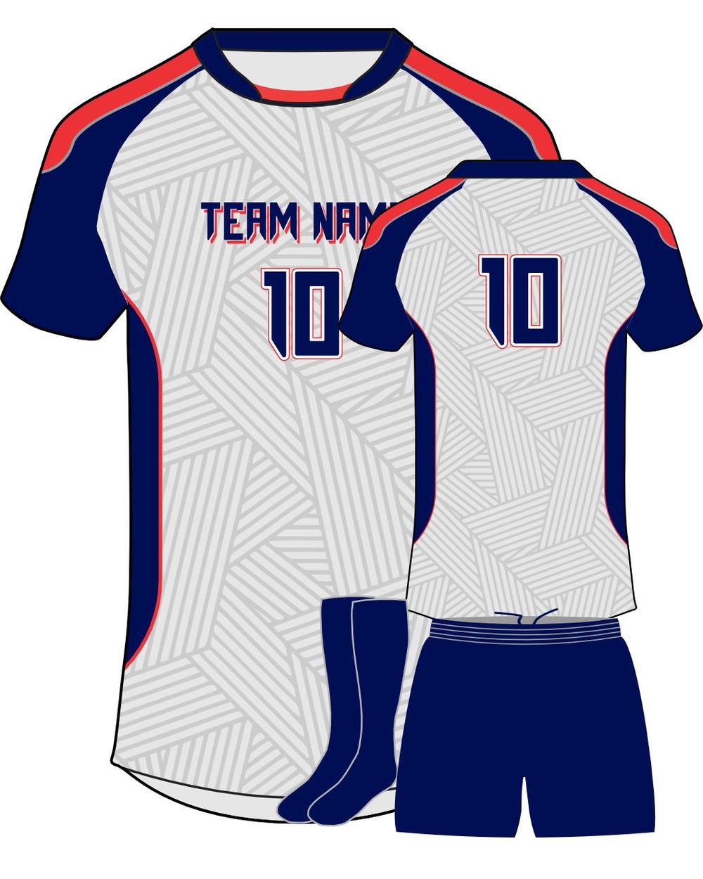 SportUniform Men's Sunburst S/S Custom Sublimated Volleyball Jersey, color: White/Navy