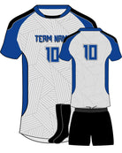 SportUniform Sunburst S/S Custom Sublimated Volleyball Jersey, color: White/Royal