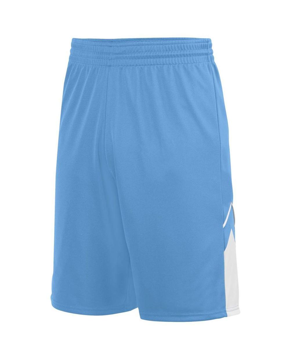 Augusta Men's Alley-Oop Reversible Basketball Short, color: Columbia Blue/White
