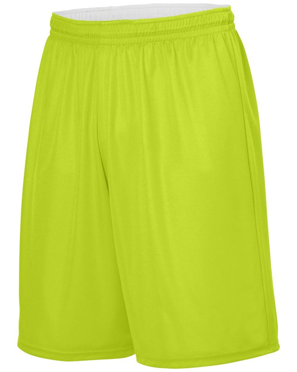 Augusta Men's Alley-Oop Reversible Basketball Short, color: Lime/White