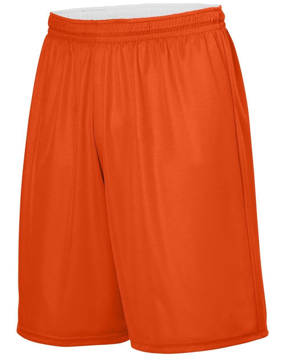 Augusta Men's Alley-Oop Reversible Basketball Short, color: Orange/White