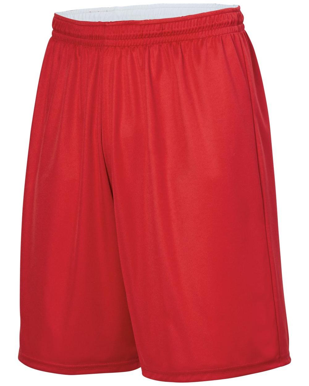 Augusta Men's Alley-Oop Reversible Basketball Short, color: Red/White