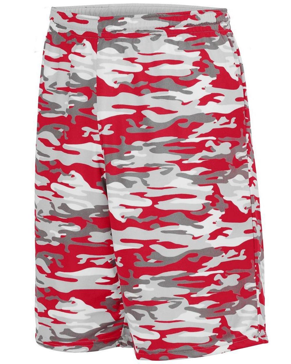 Augusta Men's Alley-Oop Reversible Basketball Short, color: Red Mod/White
