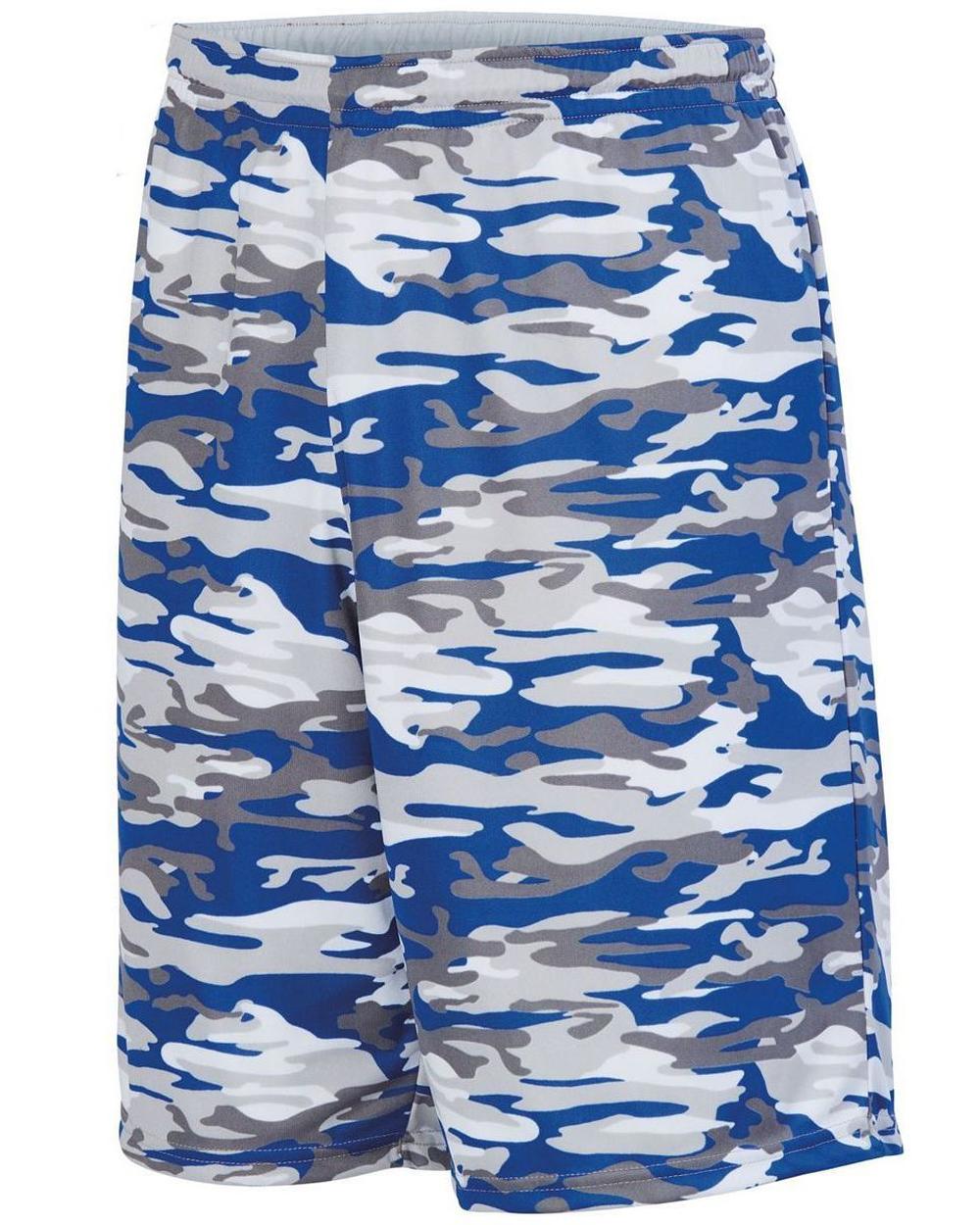 Augusta Alley-Oop Reversible Basketball Short, color: Royal Mod/White
