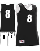 Augusta Wicking Rev Numbered Basketball Jersey, color: Black/White