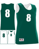 Augusta Wicking Rev Numbered Basketball Jersey, color: Dark Green/White