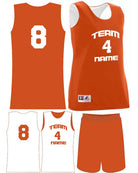 Augusta Custom Wicking Reversible Basketball Uniform, color: Orange/White