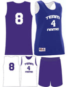 Augusta Custom Wicking Reversible Basketball Uniform, color: Purple/White