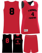Augusta Custom Wicking Reversible Basketball Uniform, color: Red/Black
