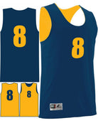 Augusta Wicking Rev Numbered Basketball Jersey, color: Navy/Gold