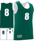 Augusta Wicking Rev Numbered Basketball Jersey, color: Dark Green/White