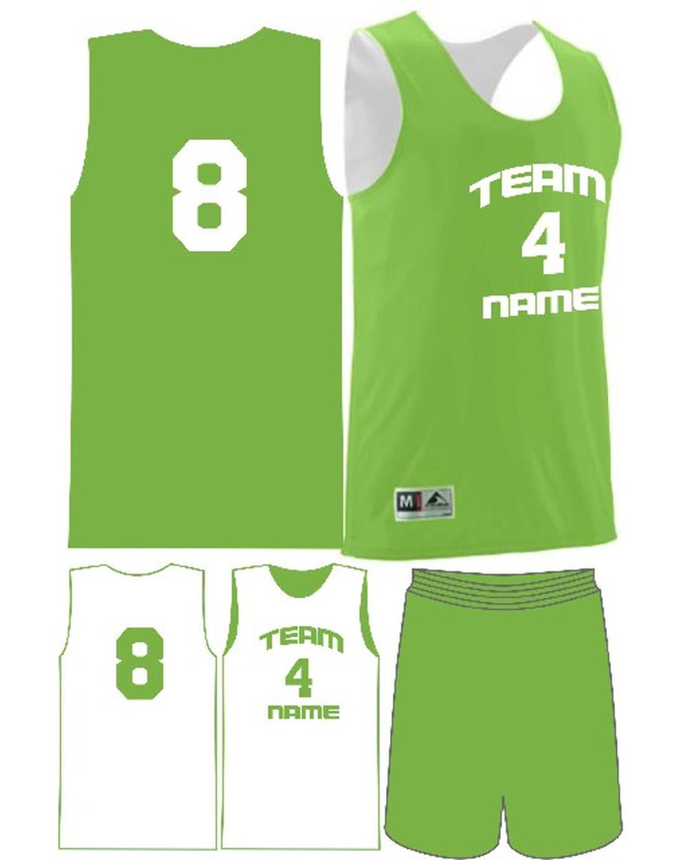 Augusta Custom Wicking Reversible Basketball Uniform, color: Lime/White