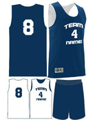 Augusta Custom Wicking Reversible Basketball Uniform, color: Navy/White