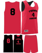 Augusta Custom Wicking Reversible Basketball Uniform, color: Red/Black