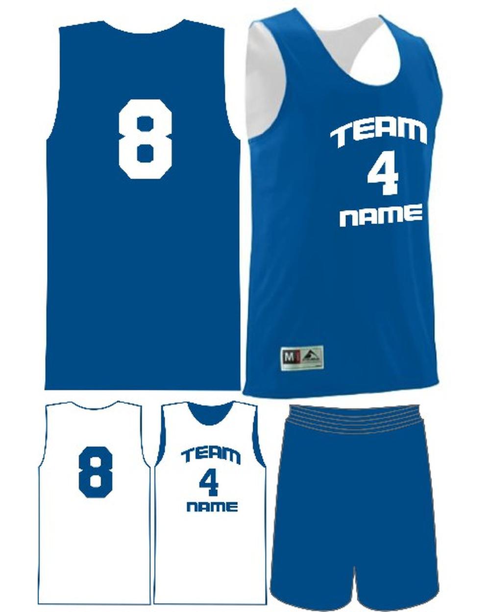 Augusta Custom Wicking Reversible Basketball Uniform, color: Royal/White