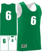 Augusta Wicking Rev Numbered Basketball Jersey, color: Kelly/White
