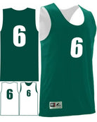 Augusta Wicking Rev Numbered Basketball Jersey, color: Dark Green/White
