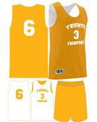 Augusta Custom Wicking Reversible Basketball Uniform, color: Gold/White