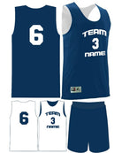 Augusta Custom Wicking Reversible Basketball Uniform, color: Navy/White