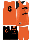Augusta Custom Wicking Reversible Basketball Uniform, color: Orange/Black