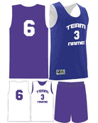 Augusta Custom Wicking Reversible Basketball Uniform, color: Purple/White